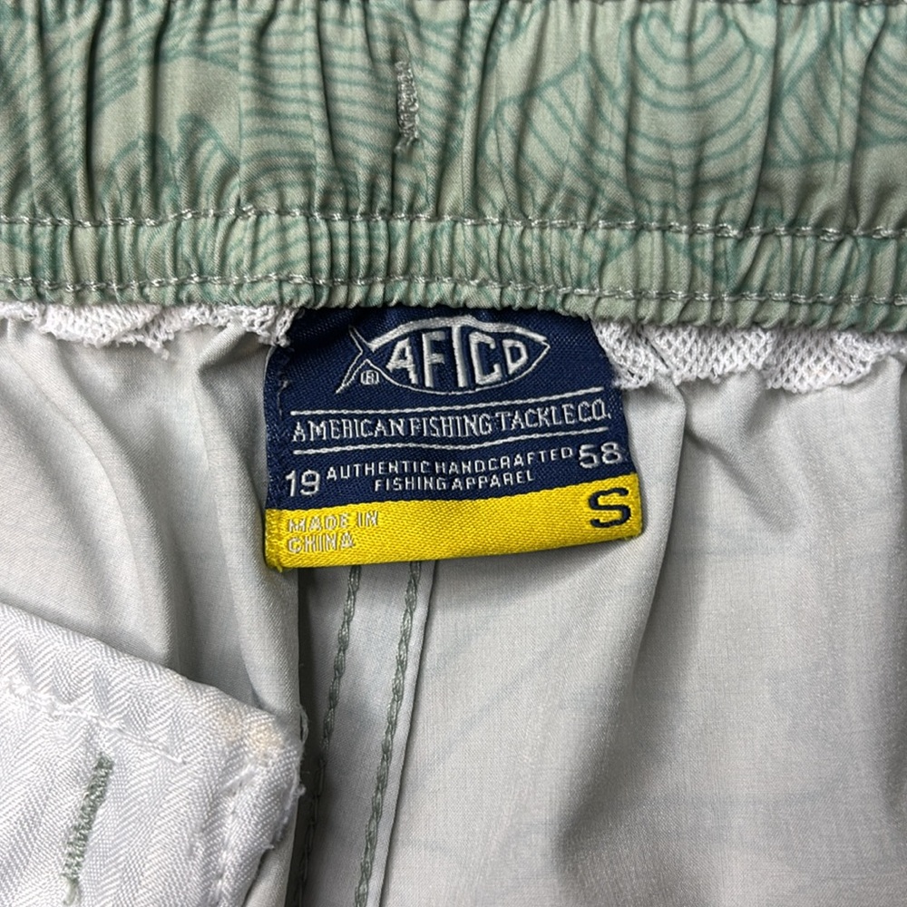 Men’s AFTCO Leafy Green Fishing Swim Trunks Size Small - Picture 3 of 7